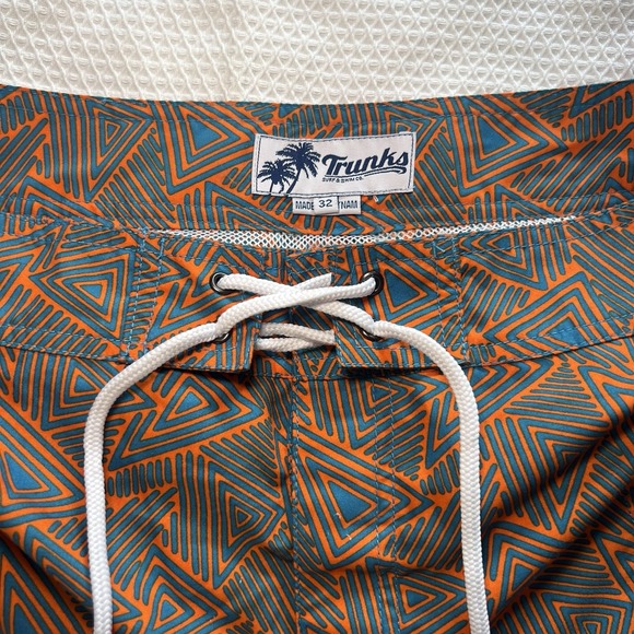 Surf‎ & Swim Co. Men's Size 32 Swim Trunks Swim Shorts Blue/Orange - Picture 3 of 7